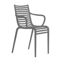 driade - chaise de jardin avec accoudoirs pip-e - gris/mat/pxhxp 54x82x55cm
